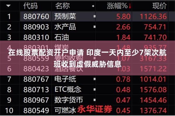 在线股票配资开户申请 印度一天内至少7架次航班收到虚假威胁信息