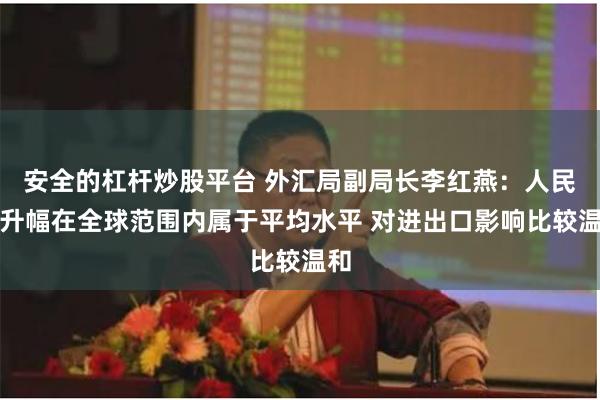 安全的杠杆炒股平台 外汇局副局长李红燕：人民币升幅在全球范围内属于平均水平 对进出口影响比较温和