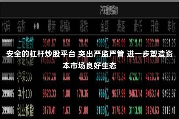 安全的杠杆炒股平台 突出严监严管 进一步塑造资本市场良好生态